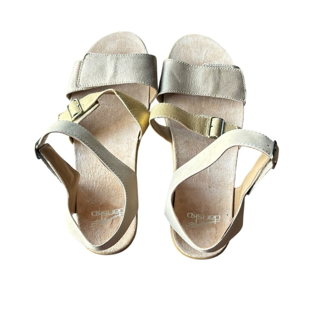 Dansko Womens Malena Taupe Leather Ankle Strappy Heels Shoes - Picture 6 of 8